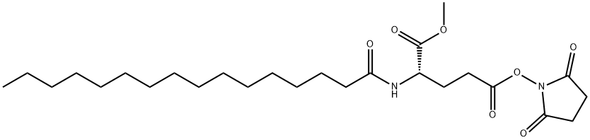 5-(2,5-dioxopyrrolidin-1-yl) 1-methyl palmitoyl-L-glutamate Struktur