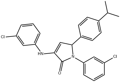 1-(3-chlorophenyl)-3-[(3-chlorophenyl)amino]-5-[4-(propan-2-yl)phenyl]-1,5-dihydro-2H-pyrrol-2-one Struktur