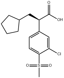 (R)-2-(3-chloro-4-(methylsulfonyl)phenyl)-3-cyclopentylpropanoic acid Struktur