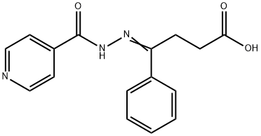 (E)-4-(2-isonicotinoylhydrazono)-4-phenylbutanoic acid Struktur