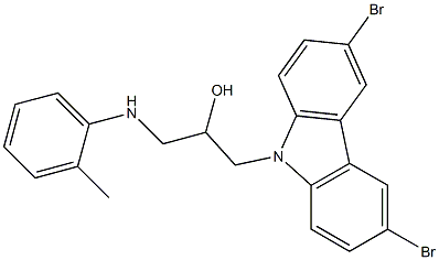 1-(3,6-dibromo-9H-carbazol-9-yl)-3-[(2-methylphenyl)amino]propan-2-ol Struktur