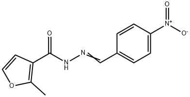 2-methyl-N'-[(E)-(4-nitrophenyl)methylidene]furan-3-carbohydrazide Struktur