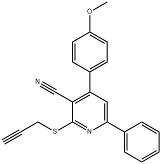 4-(4-methoxyphenyl)-6-phenyl-2-(2-propyn-1-ylsulfanyl)nicotinonitrile Struktur