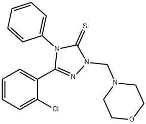 5-(2-chlorophenyl)-2-(morpholin-4-ylmethyl)-4-phenyl-2,4-dihydro-3H-1,2,4-triazole-3-thione Struktur