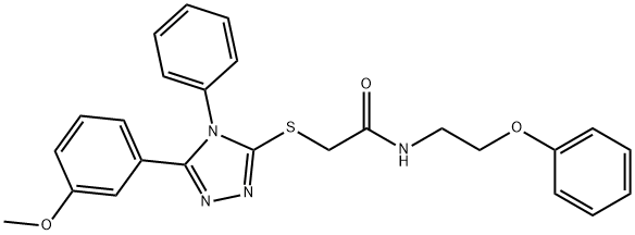 2-{[5-(3-methoxyphenyl)-4-phenyl-4H-1,2,4-triazol-3-yl]sulfanyl}-N-(2-phenoxyethyl)acetamide Struktur