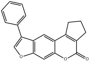 9-phenyl-2,3-dihydrocyclopenta[c]furo[3,2-g]chromen-4(1H)-one Struktur