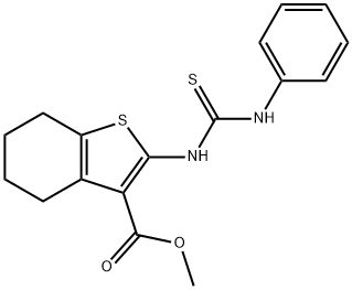 methyl 2-[(anilinocarbonothioyl)amino]-4,5,6,7-tetrahydro-1-benzothiophene-3-carboxylate Struktur