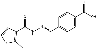 4-[(E)-{2-[(2-methylfuran-3-yl)carbonyl]hydrazinylidene}methyl]benzoic acid Struktur