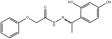 N'-[1-(2,4-dihydroxyphenyl)ethylidene]-2-phenoxyacetohydrazide Struktur