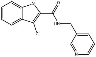 3-chloro-N-(pyridin-3-ylmethyl)-1-benzothiophene-2-carboxamide Struktur