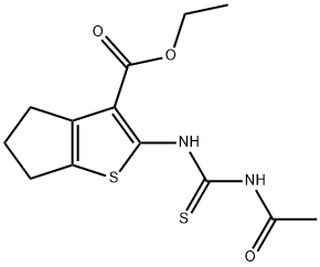 ethyl 2-{[(acetylamino)carbonothioyl]amino}-5,6-dihydro-4H-cyclopenta[b]thiophene-3-carboxylate Struktur