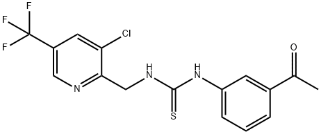 1-(3-Acetylphenyl)-3-((3-chloro-5-(trifluoromethyl)pyridin-2-yl)methyl)thiourea Struktur