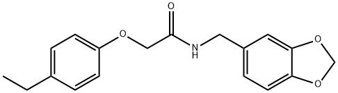 N-(1,3-benzodioxol-5-ylmethyl)-2-(4-ethylphenoxy)acetamide Struktur