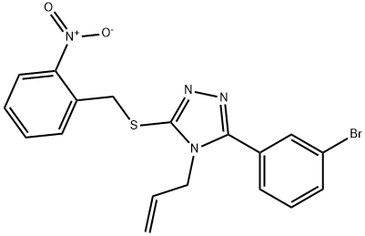 4-allyl-3-(3-bromophenyl)-5-({2-nitrobenzyl}sulfanyl)-4H-1,2,4-triazole Struktur