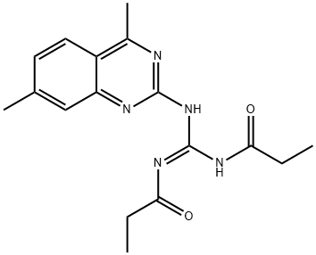 N-[(Z)-[(4,7-dimethylquinazolin-2-yl)amino](propanoylamino)methylidene]propanamide Struktur