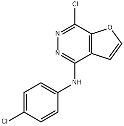 Furo[2,3-d]pyridazin-4-amine, 7-chloro-N-(4-chlorophenyl)-
 Struktur