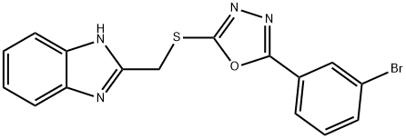 2-({[5-(3-bromophenyl)-1,3,4-oxadiazol-2-yl]sulfanyl}methyl)-1H-benzimidazole Struktur