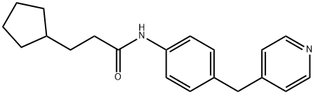 3-cyclopentyl-N-[4-(pyridin-4-ylmethyl)phenyl]propanamide Struktur