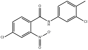 4-chloro-N-(3-chloro-4-methylphenyl)-2-nitrobenzamide Struktur