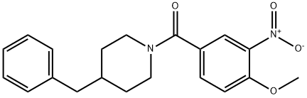 (4-benzylpiperidin-1-yl)(4-methoxy-3-nitrophenyl)methanone Struktur