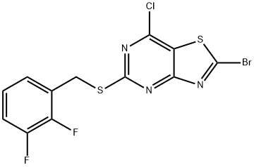 2-Bromo-7-chloro-5-((2,3-difluorobenzyl)thio)thiazolo[4,5-d]pyrimidine Struktur