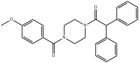 1-(diphenylacetyl)-4-(4-methoxybenzoyl)piperazine Struktur