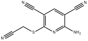 2-amino-6-[(cyanomethyl)sulfanyl]pyridine-3,5-dicarbonitrile Struktur