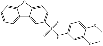 N-(3,4-dimethoxyphenyl)dibenzo[b,d]furan-2-sulfonamide Struktur