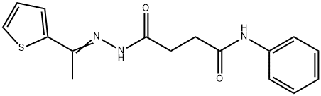 4-oxo-N-phenyl-4-{(2E)-2-[1-(thiophen-2-yl)ethylidene]hydrazinyl}butanamide Struktur