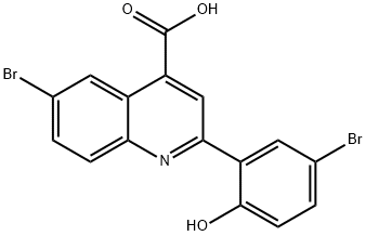 6-bromo-2-(5-bromo-2-hydroxyphenyl)quinoline-4-carboxylic acid Struktur