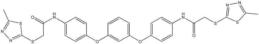 N,N'-[benzene-1,3-diylbis(oxybenzene-4,1-diyl)]bis{2-[(5-methyl-1,3,4-thiadiazol-2-yl)sulfanyl]acetamide} Struktur