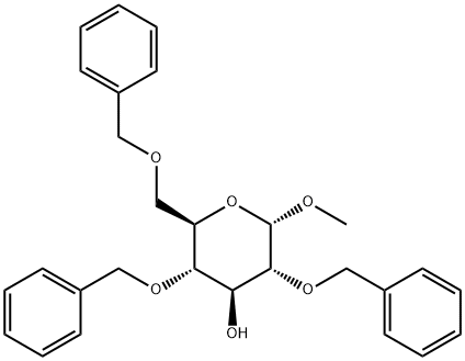 Methyl 2,4,6-tri-O-benzyl-alpha-D-glucopyranoside Struktur