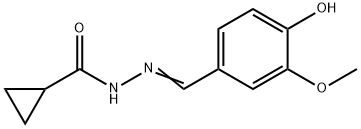 (E)-N'-(4-hydroxy-3-methoxybenzylidene)cyclopropanecarbohydrazide Struktur