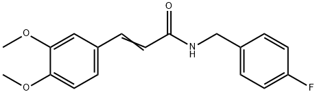 (2E)-3-(3,4-dimethoxyphenyl)-N-(4-fluorobenzyl)prop-2-enamide Struktur