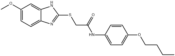 N-(4-butoxyphenyl)-2-[(5-methoxy-1H-benzimidazol-2-yl)sulfanyl]acetamide Struktur