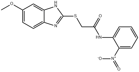 2-[(5-methoxy-1H-benzimidazol-2-yl)sulfanyl]-N-(2-nitrophenyl)acetamide Struktur