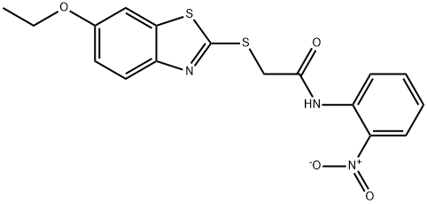 2-[(6-ethoxy-1,3-benzothiazol-2-yl)sulfanyl]-N-(2-nitrophenyl)acetamide Struktur