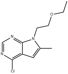 4-Chloro-7-(2-ethoxyethyl)-6-methyl-7H-pyrrolo[2,3-d]pyrimidine Struktur