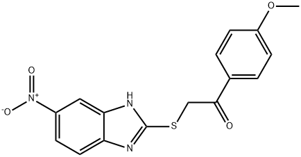 1-(4-methoxyphenyl)-2-[(5-nitro-1H-benzimidazol-2-yl)sulfanyl]ethanone Struktur