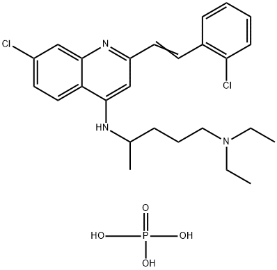 N4-(7-chloro-2-(2-chlorostyryl)quinolin-4(1H)-ylidene)-N1,N1-diethylpentane-1,4-diamine tris(phosphate) Struktur