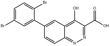 6-(2,5-Dibromophenyl)-4-oxo-1,4-dihydrocinnoline-3-carboxylic acid Struktur