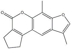 6,9-dimethyl-2,3-dihydrocyclopenta[c]furo[3,2-g]chromen-4(1H)-one Struktur