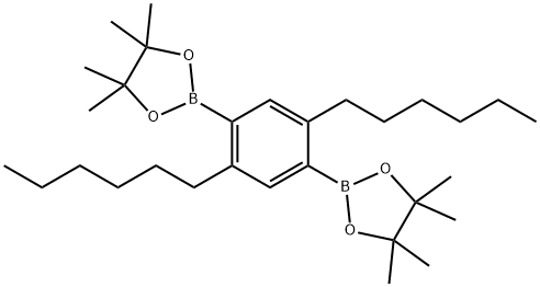 2,2'-(2,5-dihexyl-1,4-phenylene)bis(4,4,5,5-tetramethyl-1,3,2-dioxaborolane) Struktur