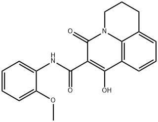 1-hydroxy-N-(2-methoxyphenyl)-3-oxo-3,5,6,7-tetrahydropyrido[3,2,1-ij]quinoline-2-carboxamide Struktur