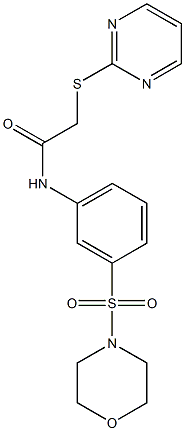 N-[3-(4-morpholinylsulfonyl)phenyl]-2-(2-pyrimidinylsulfanyl)acetamide Struktur