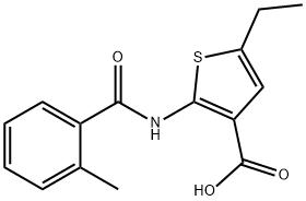 5-ethyl-2-(2-methylbenzamido)thiophene-3-carboxylic acid Struktur