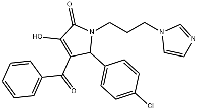 1-(3-(1H-imidazol-1-yl)propyl)-4-benzoyl-5-(4-chlorophenyl)-3-hydroxy-1H-pyrrol-2(5H)-one Struktur