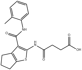 4-oxo-4-((3-(o-tolylcarbamoyl)-5,6-dihydro-4H-cyclopenta[b]thiophen-2-yl)amino)butanoic acid Struktur