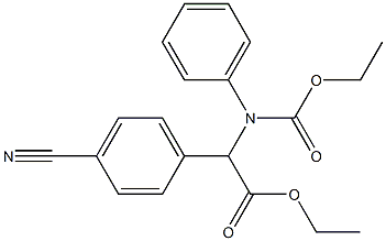 Ethyl 2-(4-cyanophenyl)-2-((ethoxycarbonyl)(phenyl)amino)acetate Struktur