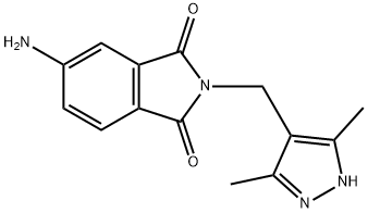 5-Amino-2-((3,5-dimethyl-1H-pyrazol-4-yl)methyl)isoindoline-1,3-dione Struktur